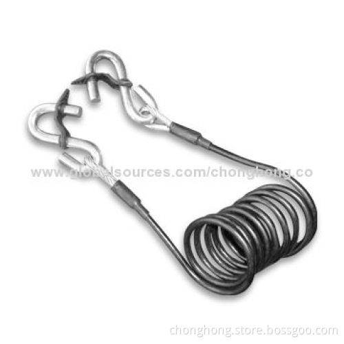 Wire Rope Accessories with S Hook and Thimble on Both Ends, Black Plastic Coated Aircraft Cable